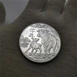 Riproduzione moneta Australia Bue 2021 colore argento