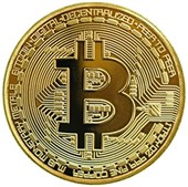 Moneta Bitcoin colore ORO