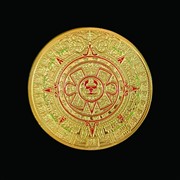 Riproduzione moneta messicana maia colore oro