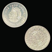 Riproduzione moneta messicana maia colore argento