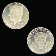 Riproduzione moneta Kennedy USA 1964 colore argento