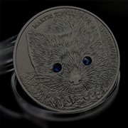 Riproduzione moneta disegno gatto 500 torper