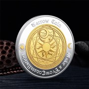 Riproduzione moneta zodiaco tarocchi colore argento e oro