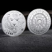 Riproduzione moneta Tigre zodiaco colore argento