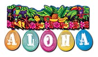 festone aloha con palloncini,festa hawaiana