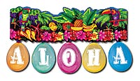 festone aloha con palloncini,festa hawaiana